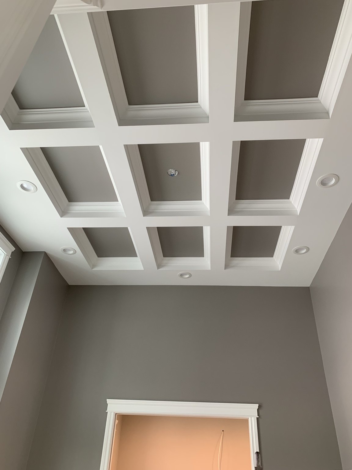Detailed coffered ceiling painting