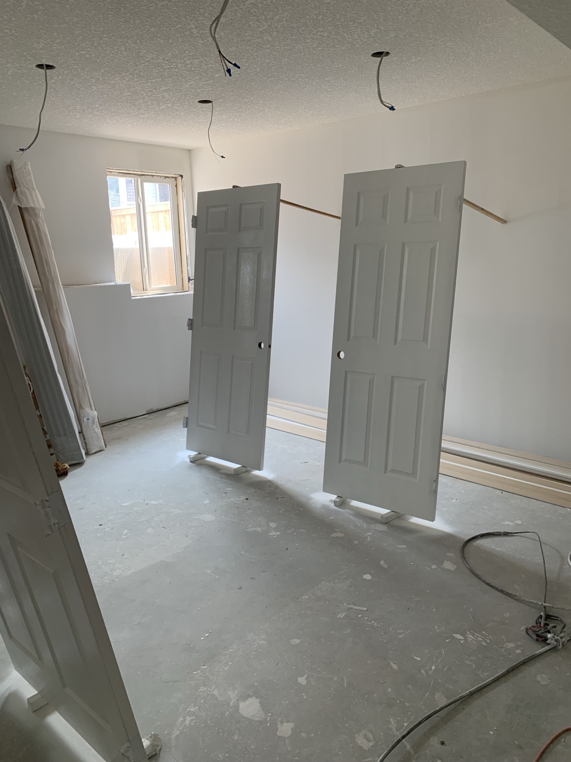 Spray finished interior doors